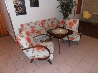 Art Deco pohovka a dvě křesla