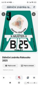 Prodám dálniční známka Rakousko 2025 desetidenní