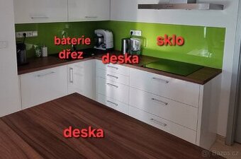 Kuchyňská deska + dřez Franke + baterie + tvrzené sklo