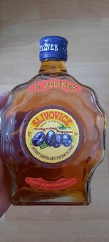 Slivovice Jelínek 0,5 l- zlatá a bílá 1+2.