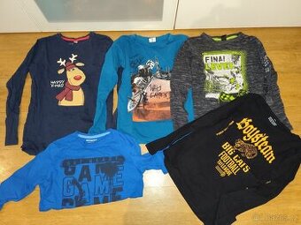 5x tričko s dlouhým rukávem 134/140