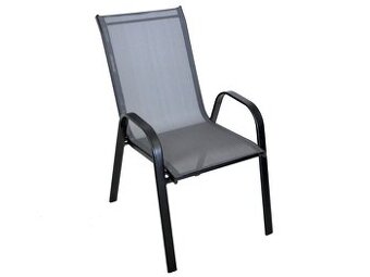 Zahradní křeslo SOFIE kovové - šedá textilie