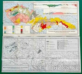 Geologické mapy ČSR - meziválečné - 2 ks - 1