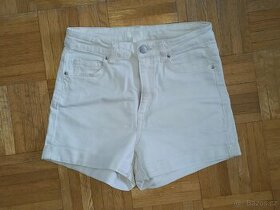 Bílé džínové kraťasy/šortky H&M vel. 36/158 - 1