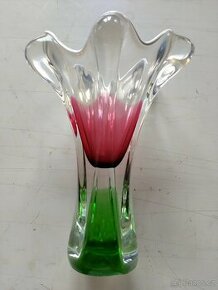 Velká starožitná váza - hutní sklo
