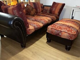 Krásný koženo-látkový SOFA gauč