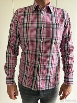 Pánská košile Tommy Hilfiger, růžovo-šedo-bílá