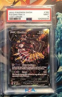 Pokémon karta ohodnocená Giratina V PSA9