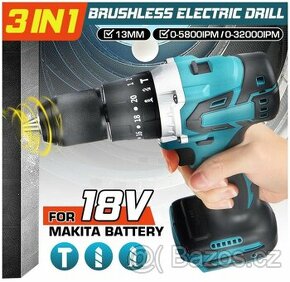 Aku vrtačka pro baterie Makita 18V, příklep , skladem