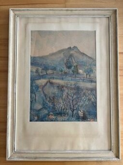 Obraz Pavel Petrák, hrad Trosky 1955, 69x50