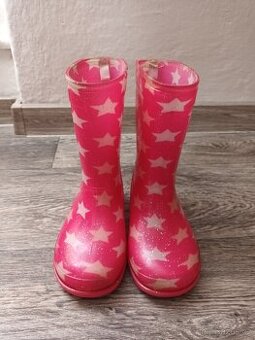 Holčičí růžové holínky s hvězdičkami, vel. 26