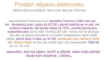 Nejrůznější elektronika - ext. disk sluchátka atd.
