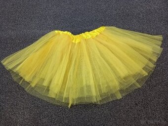 Tylová tutu sukně, délka 30 cm, cca 3-6 let, žlutá