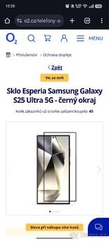 Nové sklo na Samsung Galaxy s25 ultra, původní cena 500kč