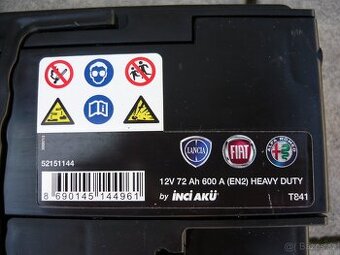 Autobaterie 12V/72Ah