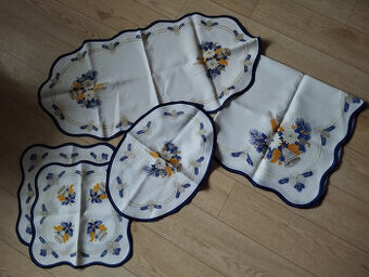 Vánoční ubrusy a dečky modro/žluté č.1