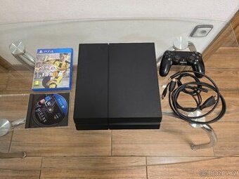 PlayStation 4 - 1TB  + 1x ovladač + kabely + 2 Hry