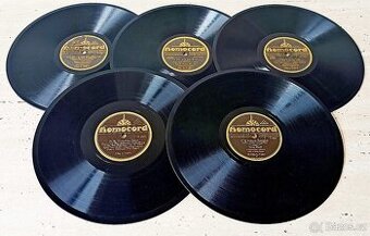 Sada 2 - 5 českých šelakových gramodesek 1930 - 1932