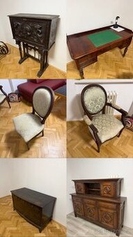 Stylový historický nábytek – masiv, kompletní sestava