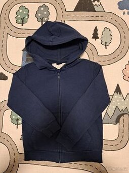 Mikina tmavě modrá na zip H&M vel. 122/128