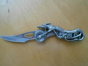 Kapesní nůž DRAK NA HARLEY celková délka 18cm - zachovalý