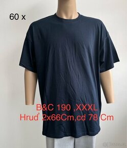 Modré triko B&C Exact 190 XXXL