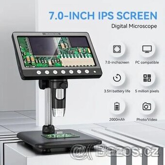Inskam HD Digitální Mikroskop, 10-1200x zvětšení, 8 LED