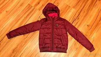 Zimní hřejivá dětská jezdecká bunda 500 WARM vínová