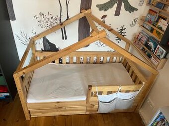 DOMEČKOVÁ postel 80x160 cm s lůžkem pro hosty