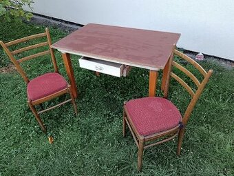 Retro stůl a zidke
