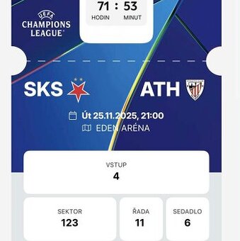 Liga mistrů Slavia : Bilbao