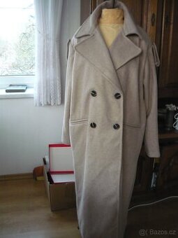 Nový dlouhý zimní kabát, vel. 42 - 44, L - XL, oversize