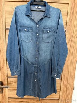 Riflové šaty / riflová košile, vel. S