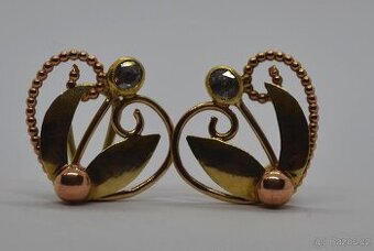 Zlaté náušnice s routy