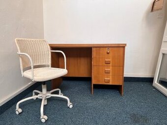 Dřevěný psací stůl s šuplíky + IKEA židle Gregor - 1