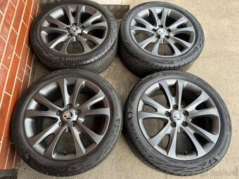 Alu 17" 5x112, škoda typ "Trifid Grafit" letní 80% TOP