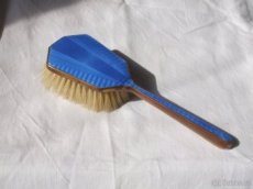 Kartáč na šaty mosaz modrý smalt 20.l 20.st. - 1