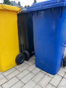 Popelnice modrá a žlutá - papír/plast