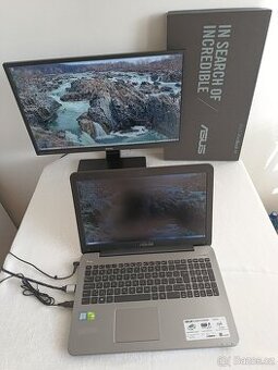 ASUS 4K VivoBook VM590U, model U555UB + 24" monitor - 1