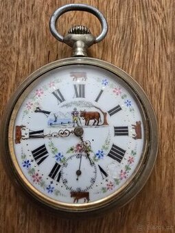 KRÁSNÉ SEDLÁCKÉ KAPESNÍ STAROŽITNÉ HODINKY -KRÁVY