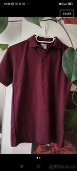 Vínové dámské tričko s límečkem