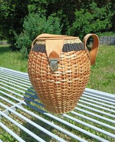 retro kabelka - soudek proutěná/kůže