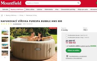 Nafukovací vířivka PureSpa Bubble HWS 800 - NOVÁ ZABALENÁ