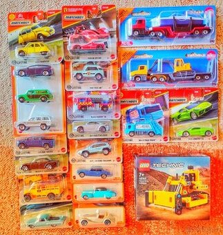 20x matchbox a siku autíčka, Lego Technic