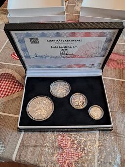 Sada stříbrných mincí Česká heraldika - Lev 2018 Proof