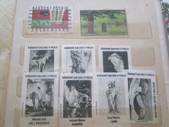 staré album -nálepky od sirek