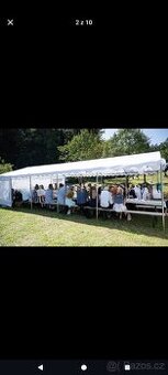 Party stan 10x5m, celý bílý