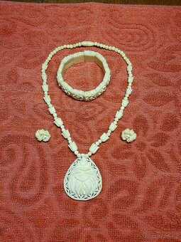 Slonovina - náhrdelník, náušnice, náramek