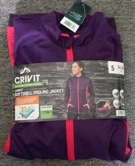 Dobrá dámská fialová softshell bunda vel S (36/38)