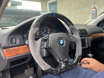 Upravený Karbonový Volant + Alcantra pro BMW e46 nebo e39